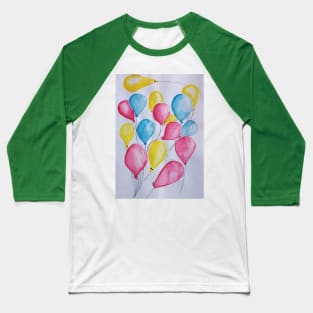 Balloons in primary colours. Baseball T-Shirt